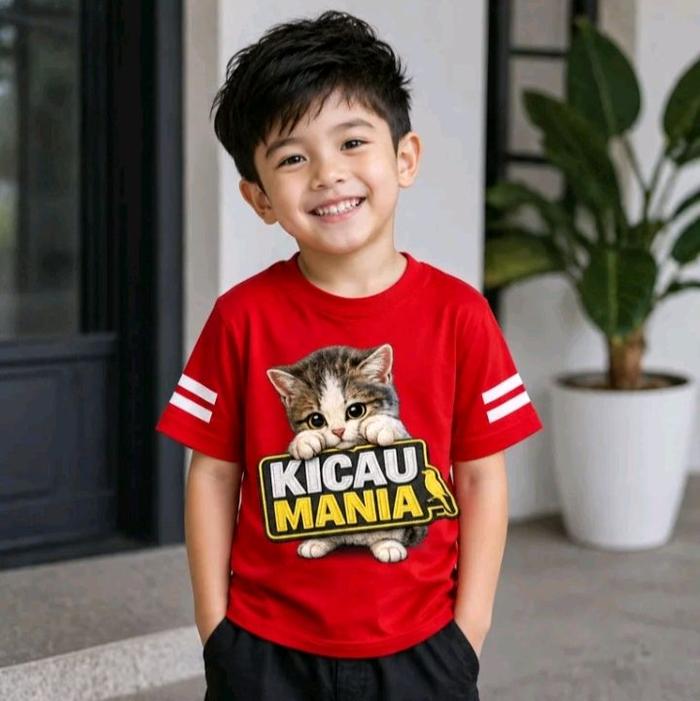 KAOS ANAK TEMA KICAU MANIA SABLON  TANGAN