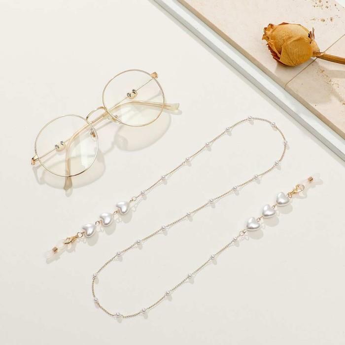 Q♪8Q TALI STRAP EARHOOK KACAMATA & MASKER WANITA - MUTIARA LOVE - TL8025 C❤9T