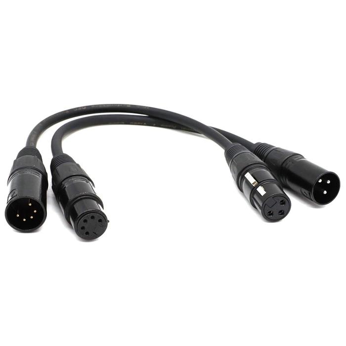 XLR Male 3 Pin To XLR Female 5 Pin & XLR Female 3 Pin To XLR Male 5