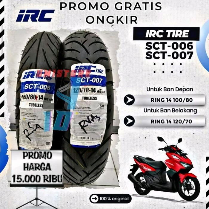 Ban motor VARIO 160 atau PCX NEW 160 Ban Depan 100/80-14 & Ban Belakang 120/70-14 Tubeless Promo Gra
