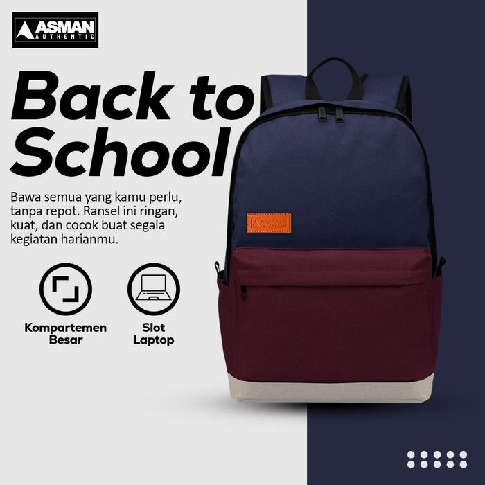 Asman Authentic - Ransel Sekolah Untuk Pria Wanita Original
