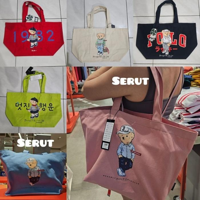 TERMURAH READY STOCK BHPC BANGKOK TOTE BAG BEVERLY HILLS POLO CLUB BHPC KANVAS SERUT DAN NON SERUT /