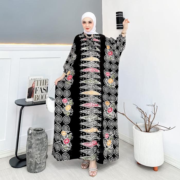 Kaftan Cap Super Jumbo Motif Claudia Warna Rayon Tebal