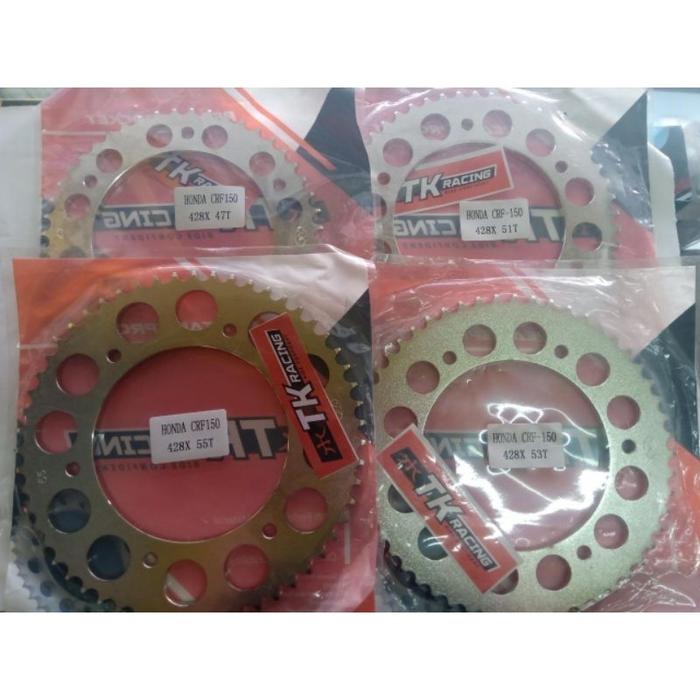 GIR GEAR DEPAN DAN BELAKANG CRF 150 TK RACING 428 13T-17T 44T-55T GEAR SPROCKET 13 14 15 16 17 44 45