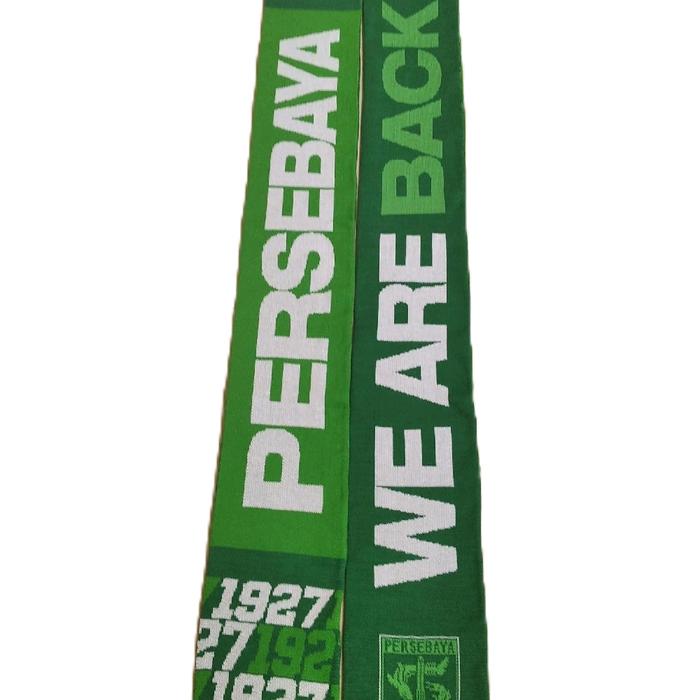 Persebaya Surabaya Syal Rajut Tim Sepak Bola Original 1927 Desain Asli 100% Bahan Rajut Halus Ukuran