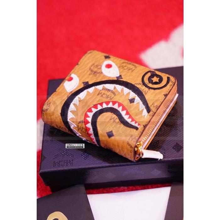 BAPE MCM SHARK ZIP WALLET AUTHENTIC VERY RARE ITEM
