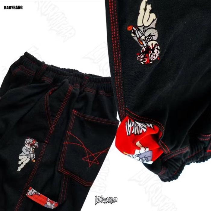 baggy pants babybang black Pria Celana Panjang Hitam