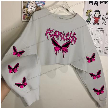 Fearless Sweater Crop Korean Style Babyterry Lembut