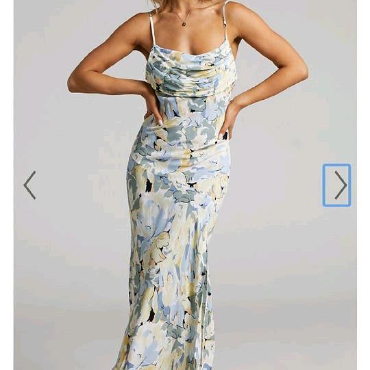Abstract Graffiti dress cotton polyster side zipper strap can adjust import sale maxi dress panjang