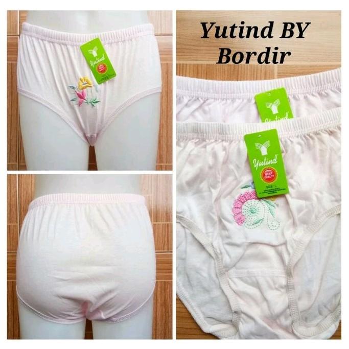 12 Pcs celana dalam yutind cd perempuan grosir Murah katun bordir wanita Nyaman