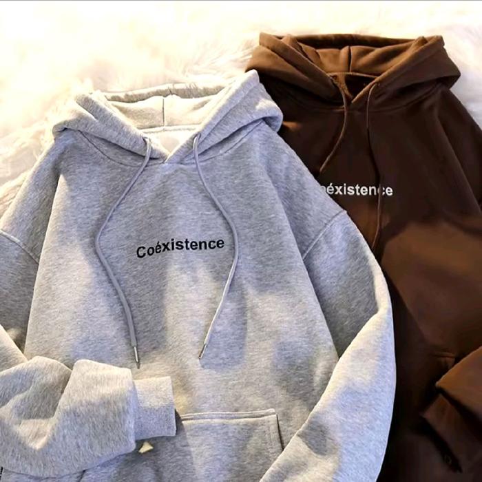 hoodie atasan coexistence jaket Hoodie flecee oversize tren style atasan jaket Hoodie flecee nyaman 
