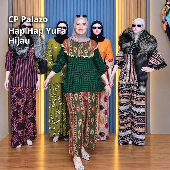 Viral Set CP Palazo Hap Hap Batik YuFa LD 110 PB 130 Bahan Super Tebel & Adem Dipakai