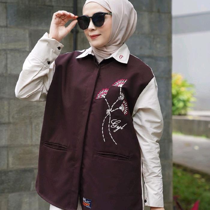 GYL AUTHENTIC Kemeja Katun Polos Kombi Bordir by GYL AUTHENTIC