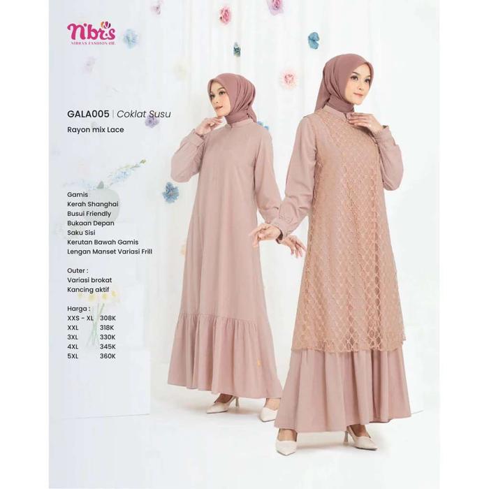 NIBRAS GAMIS DEWASA GALA 005 COKLAT SUSU