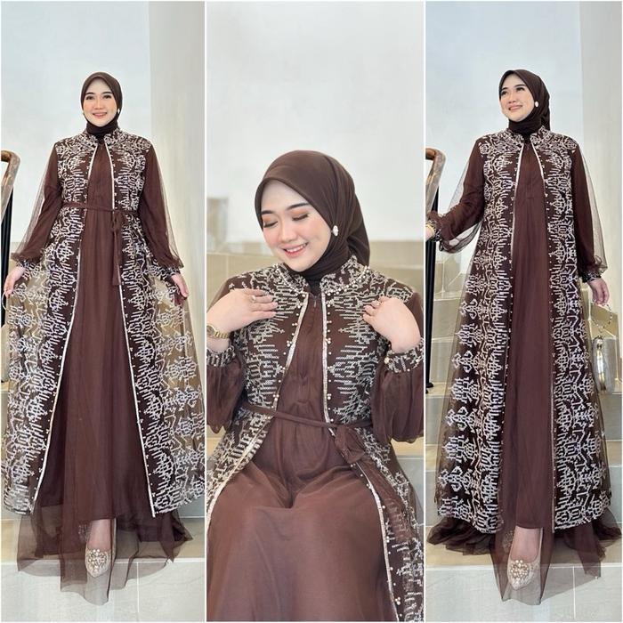 Mikasa Dress Brukat Mewah Gamis Pesta Wanita Cantik