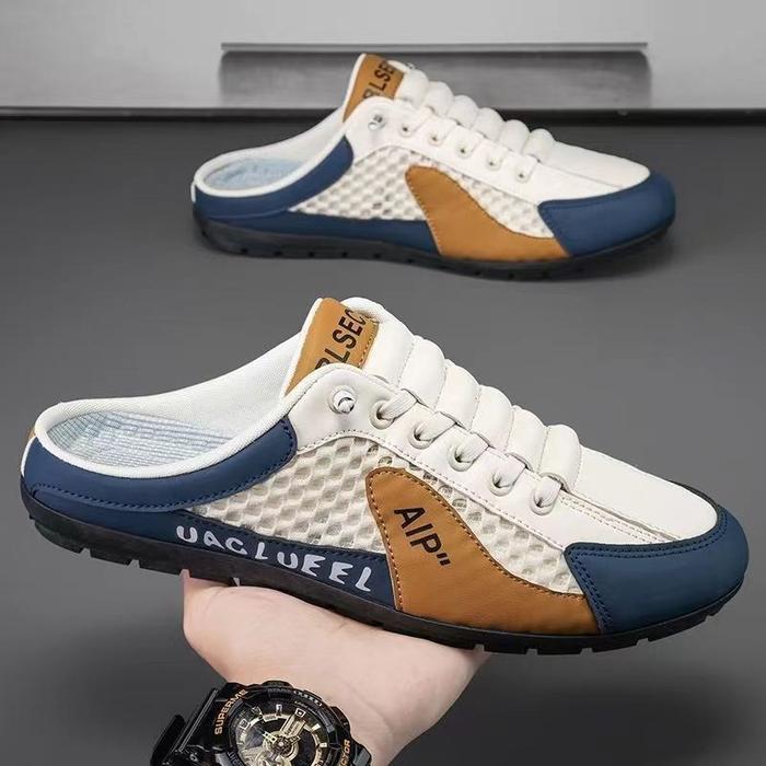 COD Sepatu Sendal Slip On Pria Fashion Santai Casual Tren Kekinian Keluaran Terbaru Model Tali Keren