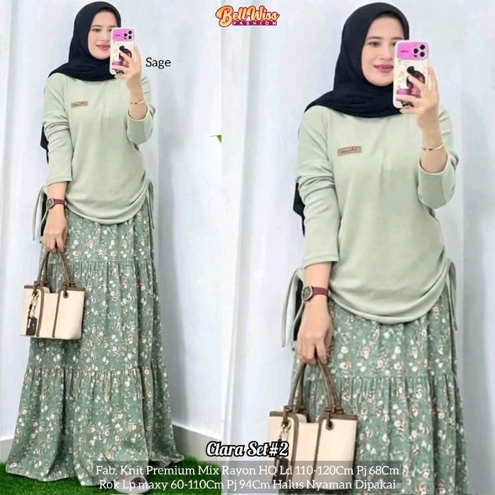 Clara Set 2 - Baju Wanita Modern dengan Rok Maxy
