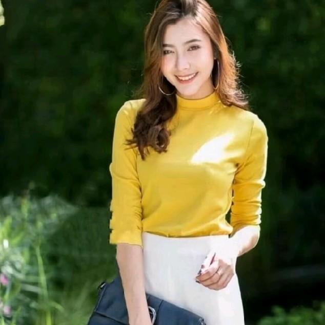 Premium Kaos Long Sleeve Qirani Hayneck / Inner Wanita Dalaman Kaos Wanita