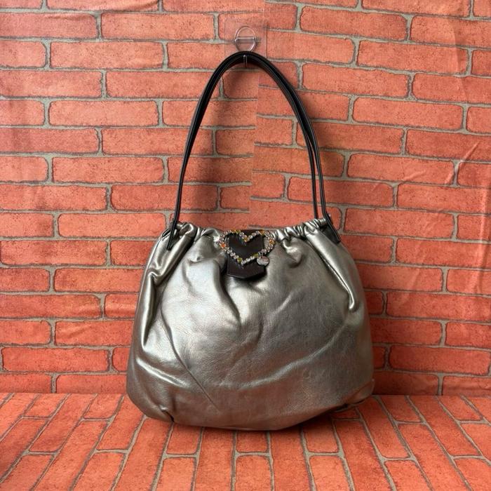 TAS SHOULDER WANITA RHIZLIZA WANITA KULIT SECOND BRANDED / TAS TOTE WANITA RHIZLIZA SECOND SILVERGOL
