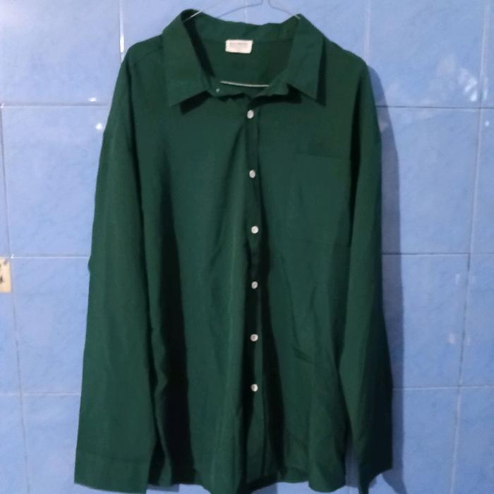 kemeja jean money hijau mulus