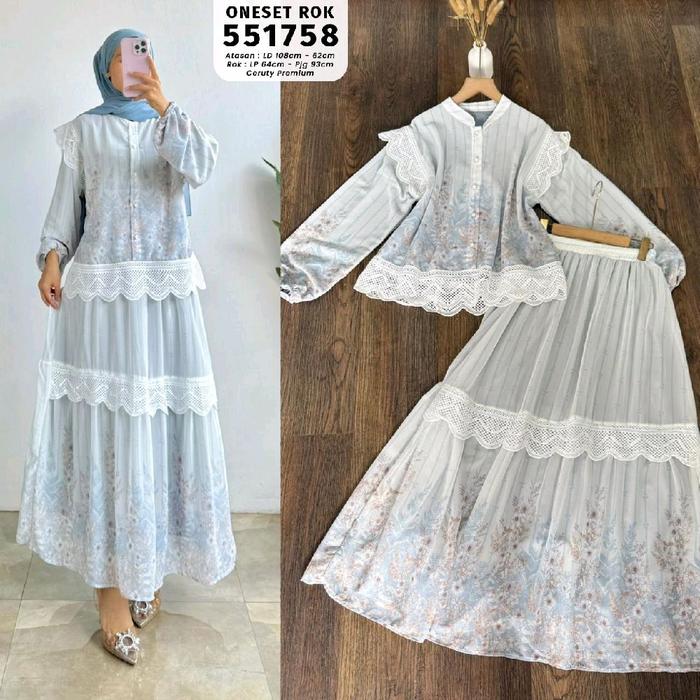 VM FASHION oneset lebaran set atasan dan rok Alia one set rok by EXTU H