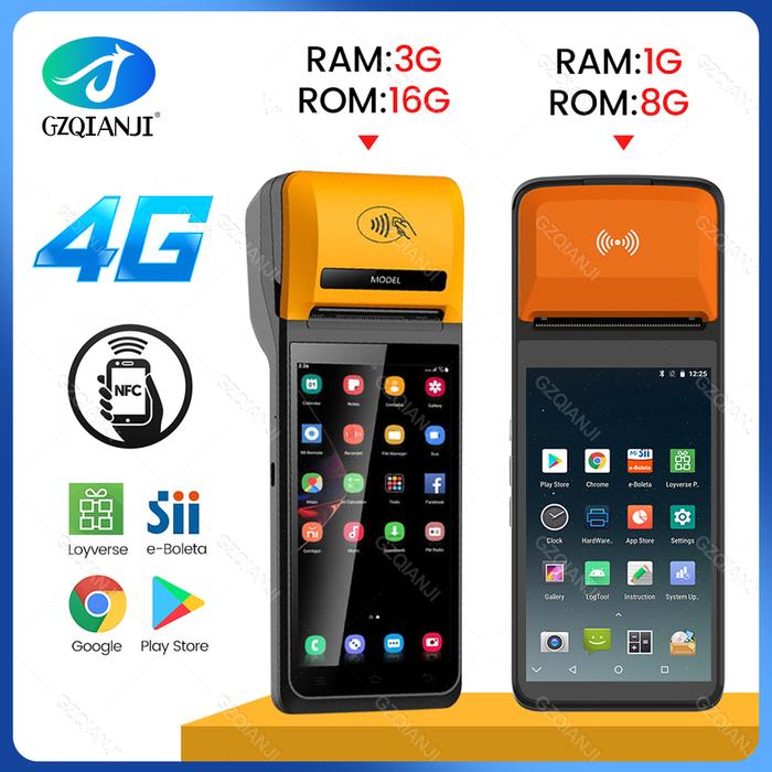 3G 4G Android PDA POS Handheld Pos Terminal Receipt Label Printer