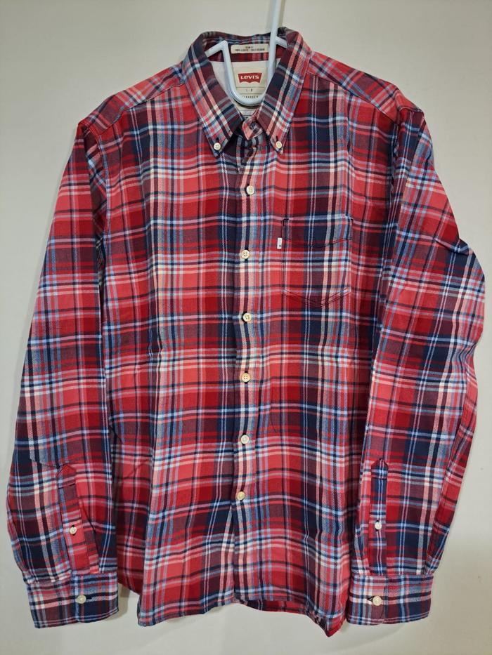 Levis Sunset One Pocket Flannel Shirt / Kemeja Kotak - Kotak Pria size L Original Preloved (62)