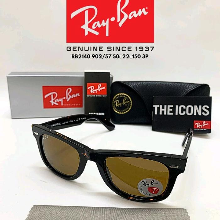 Ray-Ban Kacamata Hitam RB2140 902/57 50mm 22mm 150mm 3P The Icons Genuine Since 1937
