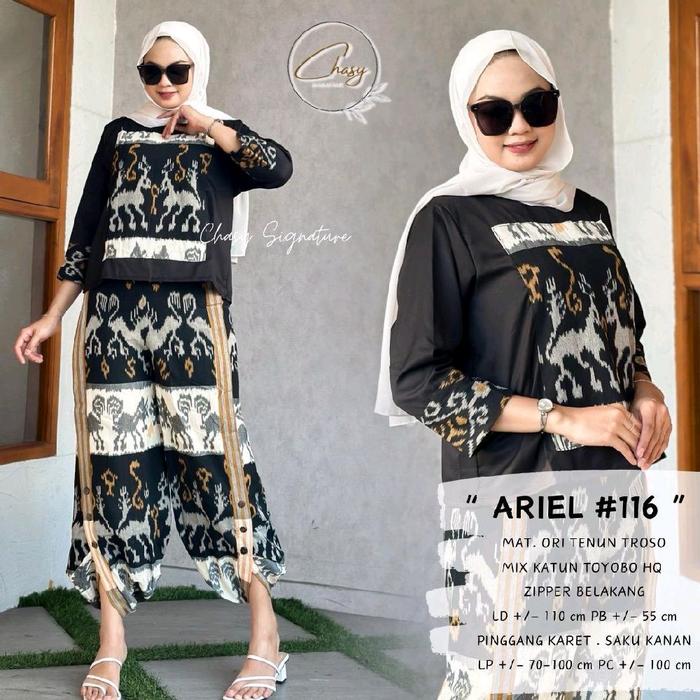 Batik wanita modern ariel set setelan tunik dan celana panjang wanita