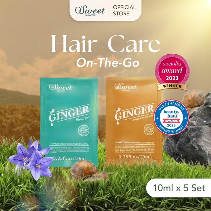 O'Sweet Singapore | Ginger Series Sachet 10ml 5 set | Shampoo Sachet | Shampoo Rambut Rontok