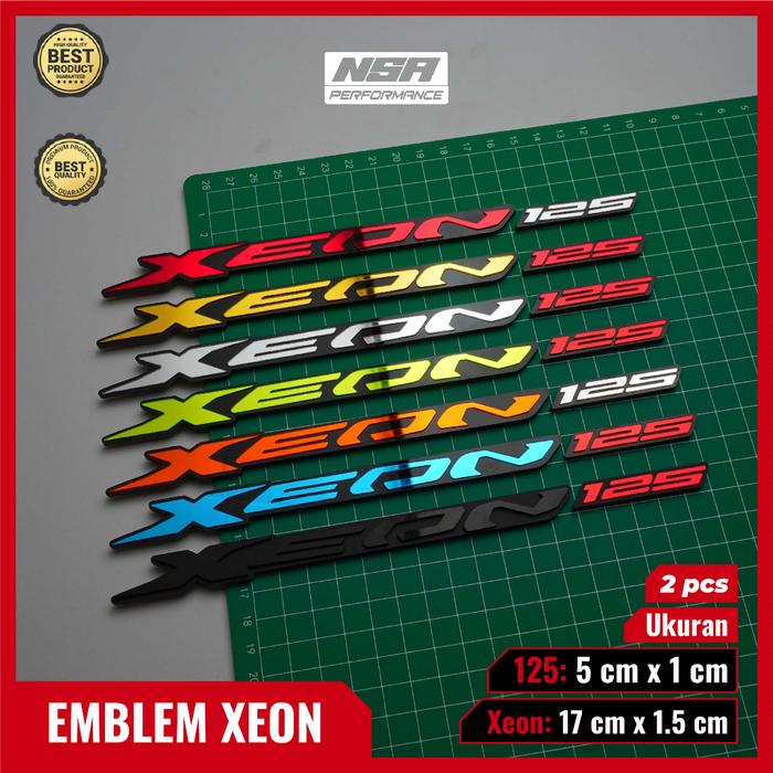 NSA 2PCS EMBLEM XEON 125 LOGO XEON125 TIMBUL BUKAN STIKER STICKER 3D YAMAHA XEON VARIASI XEON 125 AK