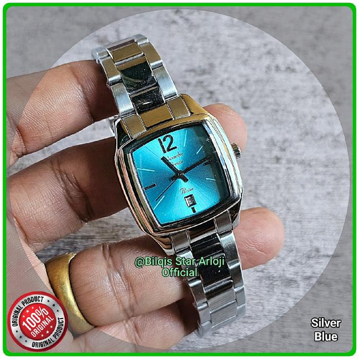 New Alexandre Christie Wanita Kotak Ac 2454 LD Tali Rantai Silver Original 100%