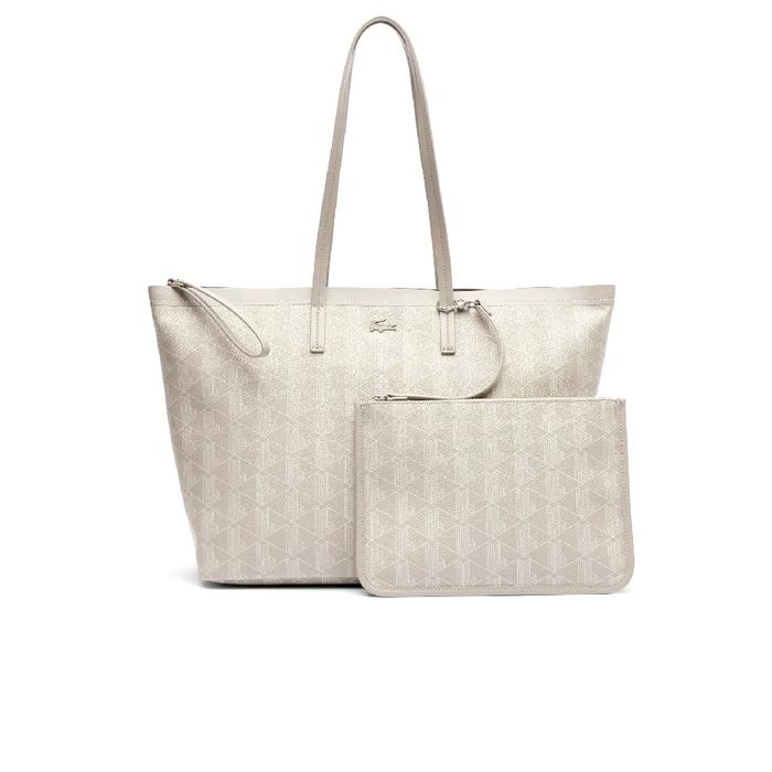 Lacoste Women's Zely Grained Tote Bag with Pouch - Grey