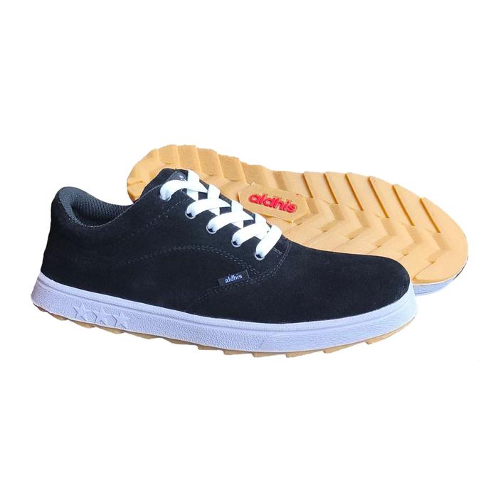Sepatu Pria Sneakers Hitam sepatu Kets Casual Cowok Aldhis SJ420 Black Kasual Snekers