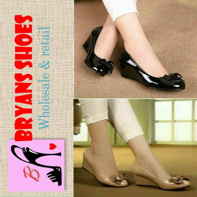 SEPATU WANITA YM WEDGES HT01 PITA POLKADOT NETWORK Heels Pesta Shoes