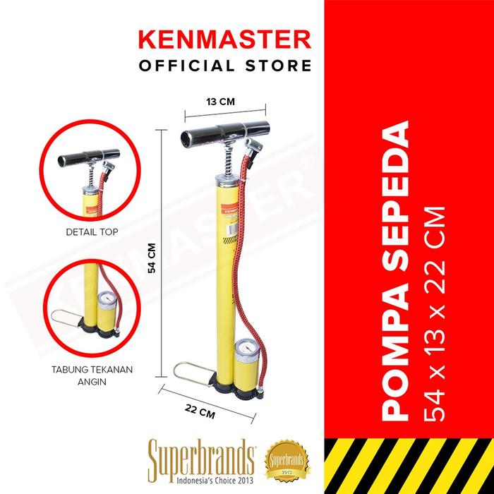 Kenmaster Pompa Sepeda + Meter Kuning - PMPA030