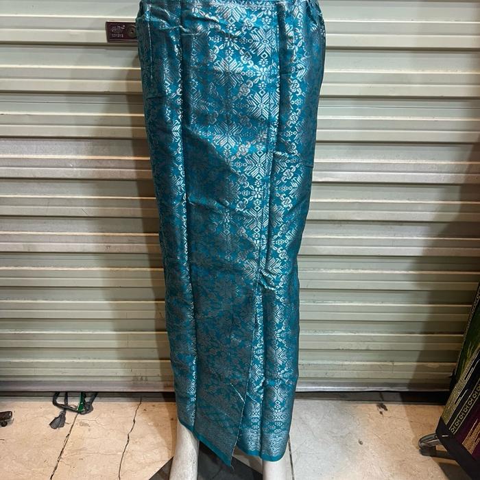 Rok songket span wanita hijau emerald