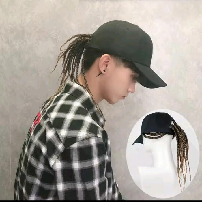 New arrival Wig topi pria kepang banyak wig topi kepang