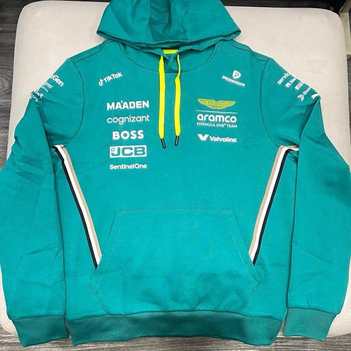 Aston martin f1 aramco x boss official merch hoodie jacket