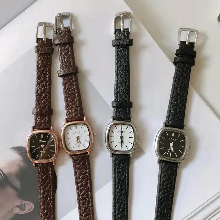 Jam Tangan Wanita Gaya Retro Korea / Jam Tangan Wanita Bahan Kulit