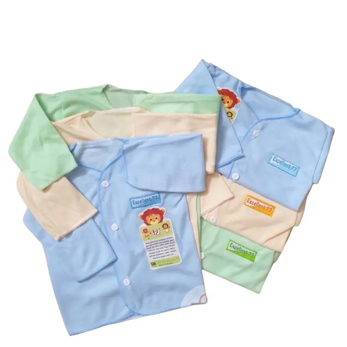 (6 Pcs) Baju Bayi SNI Kemeja Bayi Newborn 0-6 Bulan Excellent 77 | TISUKA | E77 | Lengan Panjang Kat