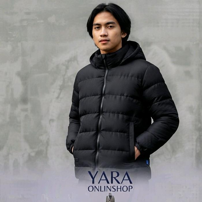 Jaket Puffer Pria (Pria Hooded Puffer Jacket) Hoodie Waterproof