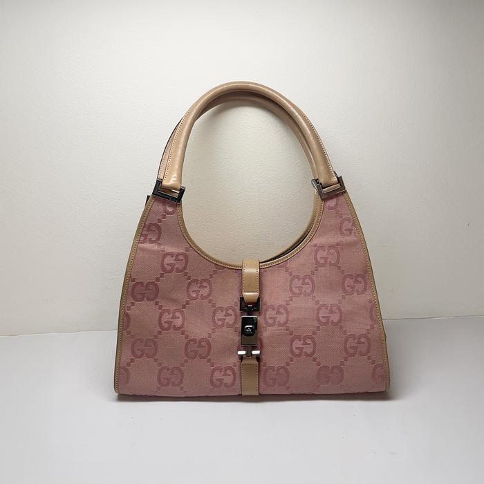 Gucci GG Canvas Vintage Bardot Monogram Top Handle Shoulder Bag 100% Original
