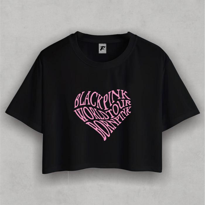 Flooks Tshirt Crop Top  Blackpink World tour born pink Cotton Combed 24s