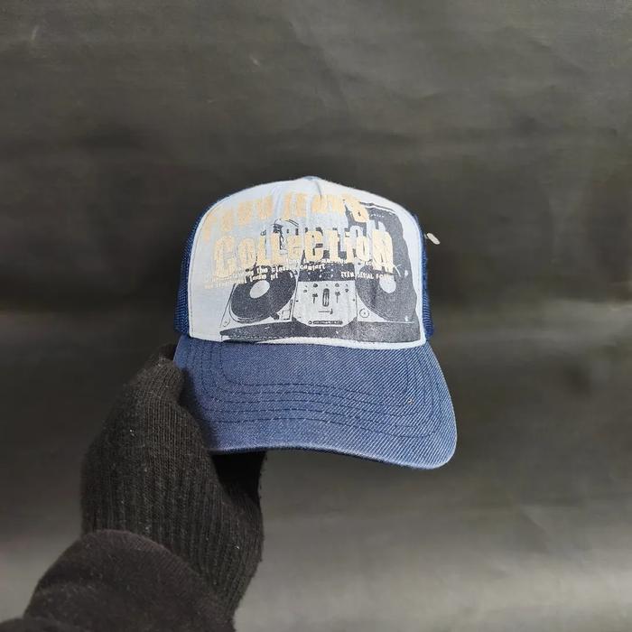 Topi Trucker Cap Topi Jaring Unisex Pria Wantia FUBU THE COLLECTION Navy