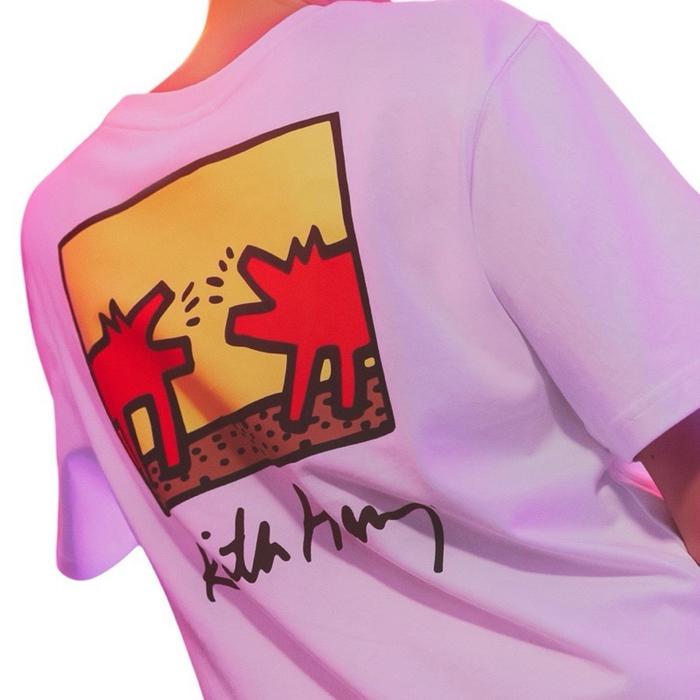 Evisu x Keith Haring T Shirt Katun putih Baju Pria Wanita L On Tag Only 1 - No Fake!