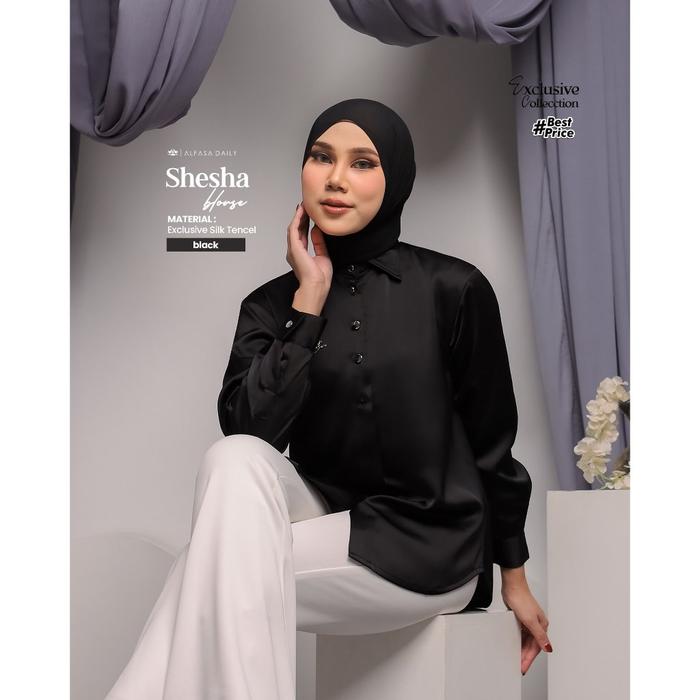 ATASAN WANITA KEKINIAN SHESHA BLOUSE SILK - ALFASA DAILY