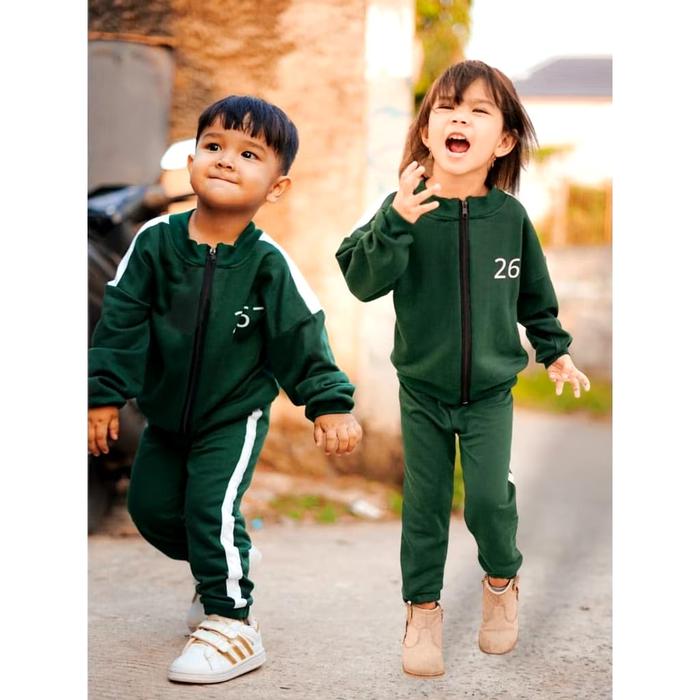 SETELAN ANAK JAKET ANAK LAKI-LAKI DAN PEREMPUANLENGAN PANJANG CELANA JOGGER USIA 1-5 TAHUN SETELAN S