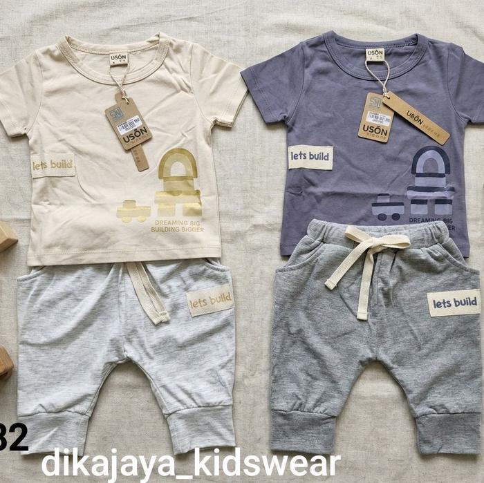 Uson 8682 setelan anak celana 7/8 bahan kaos