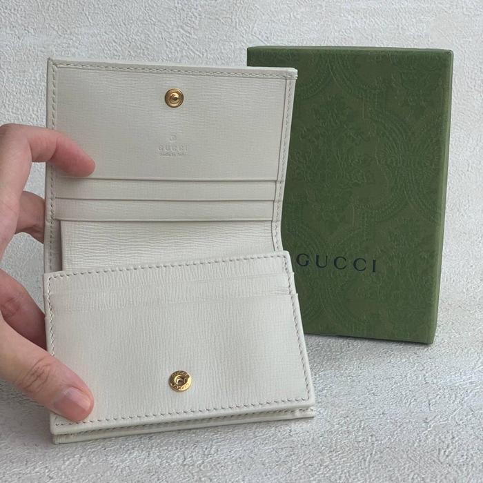 GUCCI HORSEBIT 1955 COMPACT WALLET IN BEIGE/EBONY/WHITE
